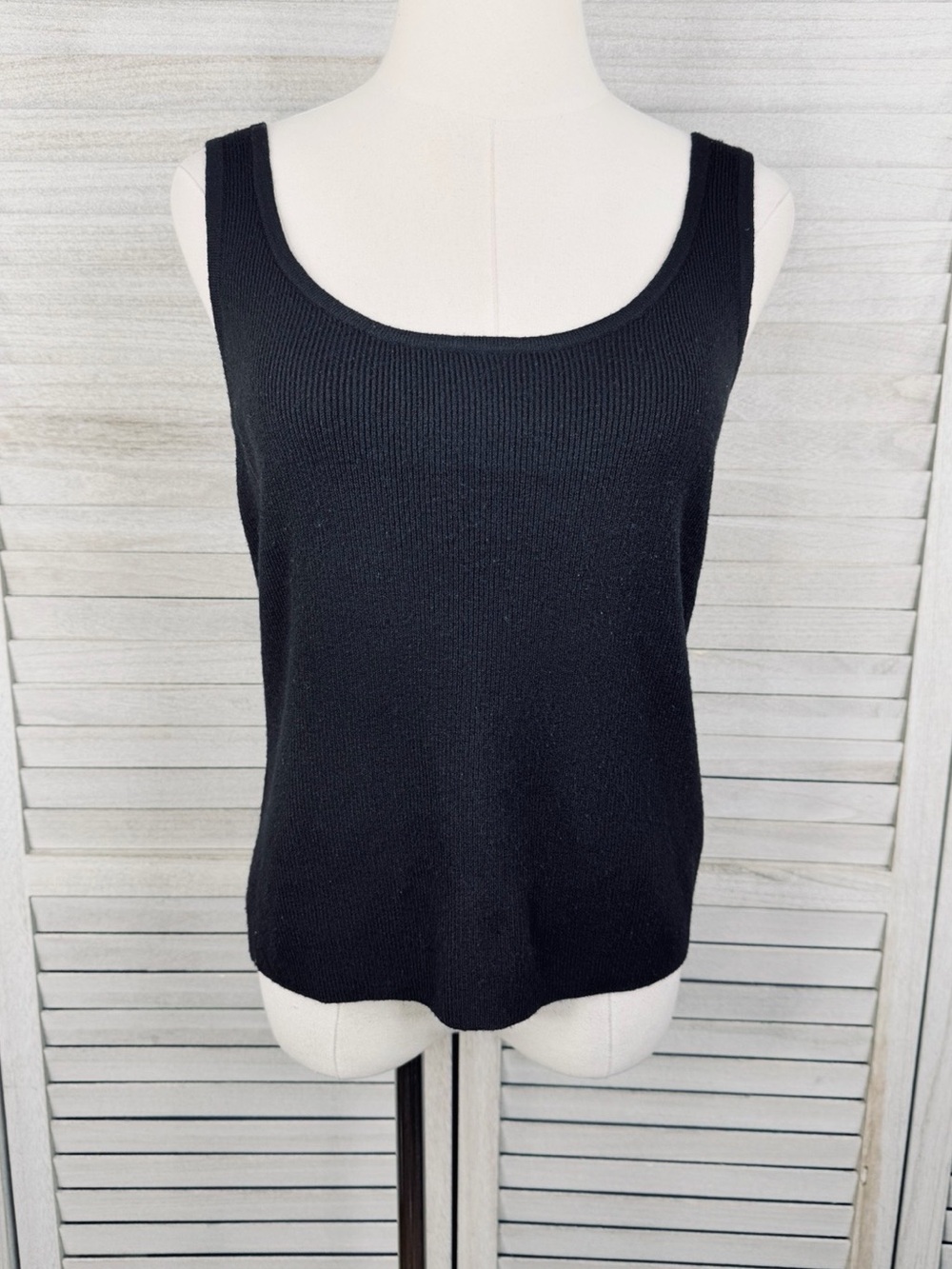 A NEW DAY Women's Fine Gauge Sweater Tank Top Black-Large